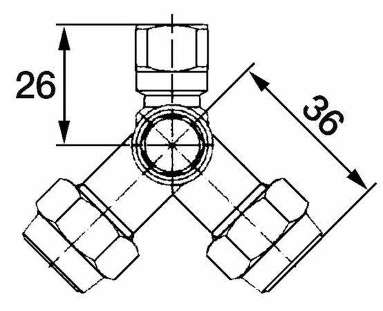 Getto snodato doppio con filetto femmina 1/4' confezione da 3 pezzi