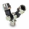 Getto snodato doppio con filetto maschio 1/4'G confezione da 3 pezzi