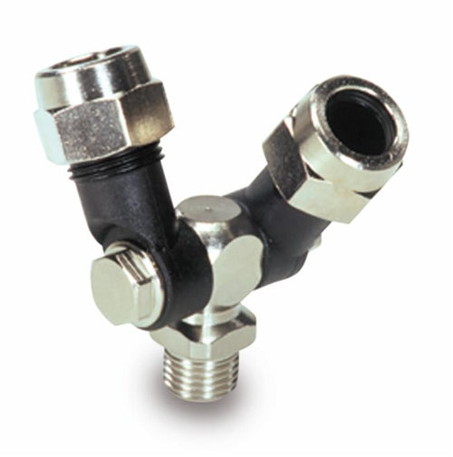 Getto snodato doppio con filetto maschio 1/4'G confezione da 3 pezzi