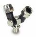 Getto snodato doppio con filetto maschio 1/4'G confezione da 3 pezzi