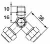 Getto snodato doppio con filetto maschio 1/4'G confezione da 3 pezzi