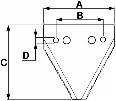 Sezione Rigata 4 Fori BCS 58059014 confezione da 3 pezzi