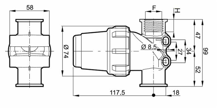 Filtro in linea femmina 3/4" 100 Mesh