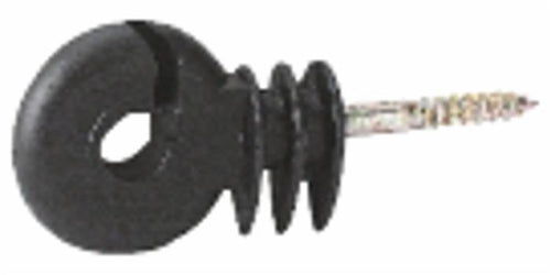 Isolatore nero ad anello con vite per legno ø 6mm confezione da 25 pezzi