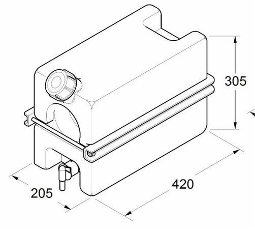 Serbatoio lavamani con rubinetto da 15L