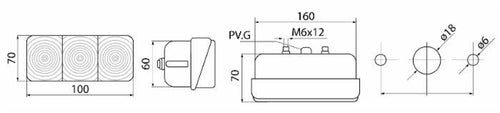 Fanale anteriore direzione posizione dx-sx 162x70mm