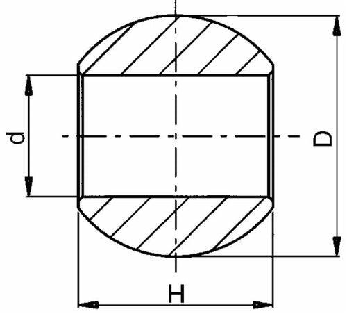 Rotula per ganci inferiori Ø 64x45mm con foro Ø 28mm Black Line