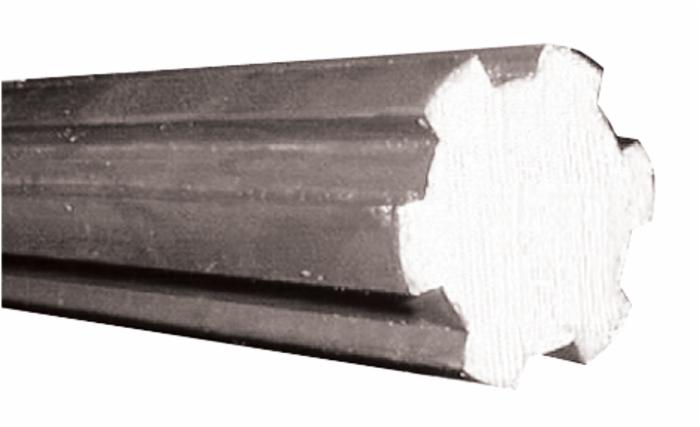 Albero scanalato con profilo 13 UNI 221 6 scanalature lunghezza 1m