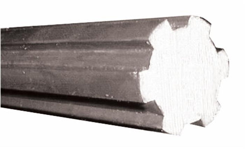 Barra scanalata con profilo interno 16x20x4mm con 6 scanalature e lunghezza 1 mt