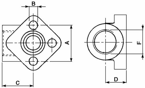 Flangia pompa oleodinamica 3 fori 3/8” interasse 40