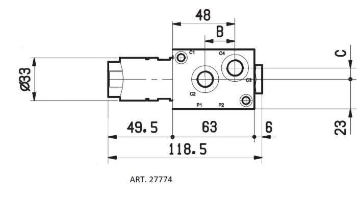 Deviatore elettrico a 6 vie da 3/8" 12VDC 60 litri