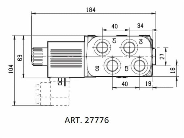 Deviatore elettrico a 6 vie da 3/8" 12VDC 60 litri
