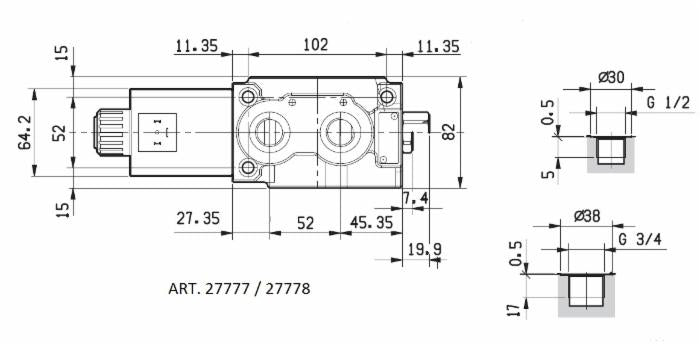 Deviatore elettrico a 6 vie da 3/8" 12VDC 60 litri