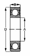 Cuscinetto radiale a sfere mod. 6201-2RSH