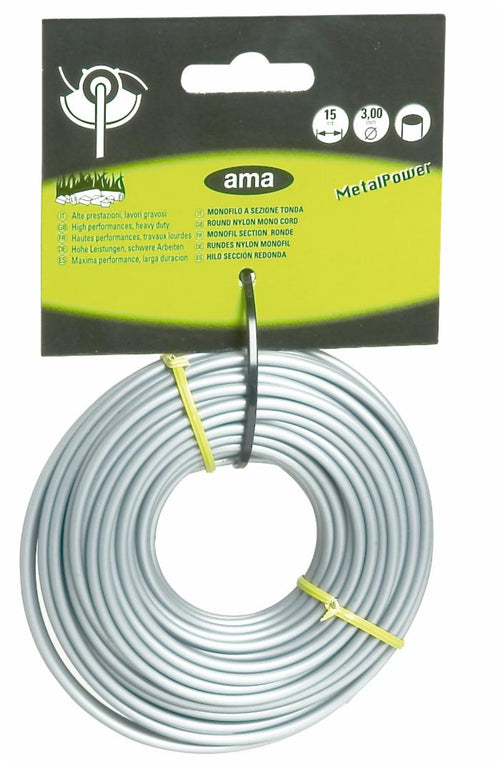 Filo per decespugliatore Metal Power da 15m sezione tonda Ø 3,3mm