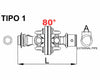 Giunto cardanico omocinetico cat. 6 per tubo interno da 32x76mm a 94x27mm