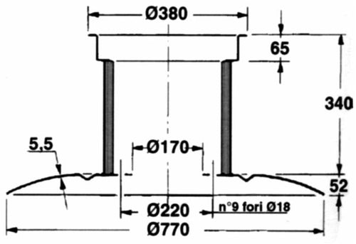 Disco portalama con tamburo adattabile Pz GT061 Ø 770