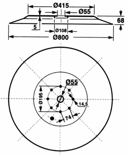 Disco portalama adattabile Supertino 165 Ø 800