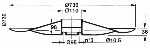 Disco folle adattabile Pz GT062 Ø 730