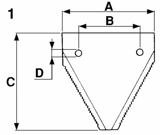 Sezione Rigata Fori Svasati Sotto BCS 58048945, Bertolini 1457300/2 confezione da 15 pezzi