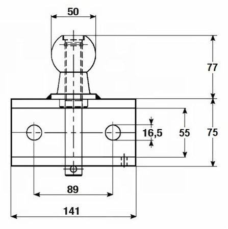 Gancio di traino non omologato 152x141mm