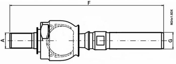 Testina sterzo dritta adattabile a Case IH, Ford, Landini, Massey Ferguson, NH, Steyr