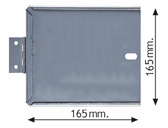 Portatarga con cerniera in acciaio inox 165x165mm
