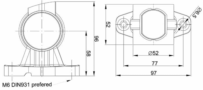 Luce di ingombro dx a LED 12-36V con Luce anteriore - laterale - posteriore