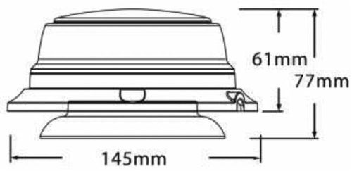 Lampeggiante a LED 12-24V base magnetica con 8 led da 3W