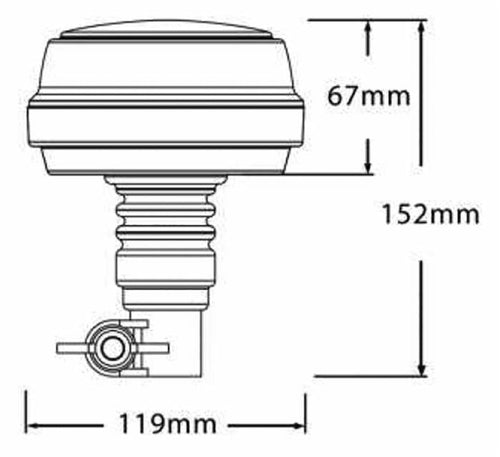 Lampeggiante a LED 12-24V base flessibile