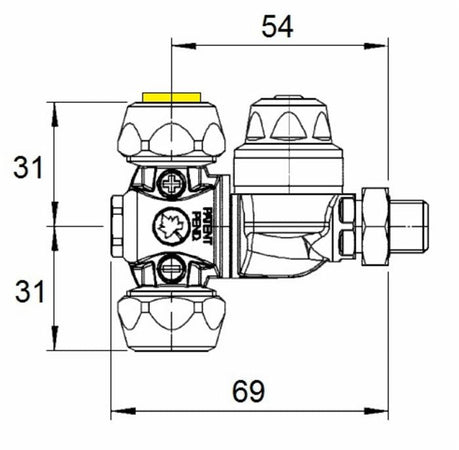 Getto M65 G1/4M completo diametro 18mm
