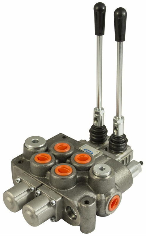 Distributore idraulico da 1/2 a 2 leve doppio effetto 80L