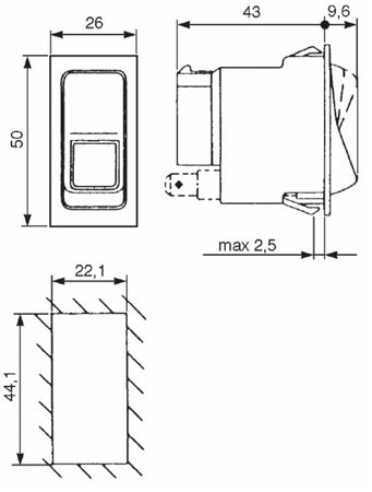 Interruttore basculante ON-OFF 12V fari abbaglianti