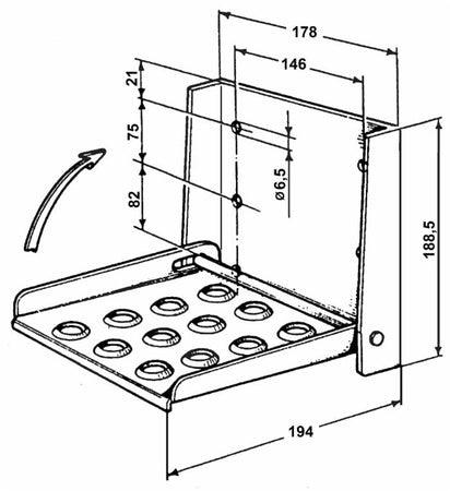 Pedana salita pieghevole per rimorchio zincata