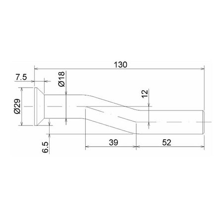 Perno per chiusura universale "curvo" ø18mm