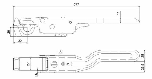 Chiusura universale per rimorchi modello M50 per perno Ø 18mm
