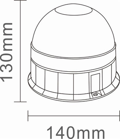 Lampeggiante base piana 12 LED 12-24V