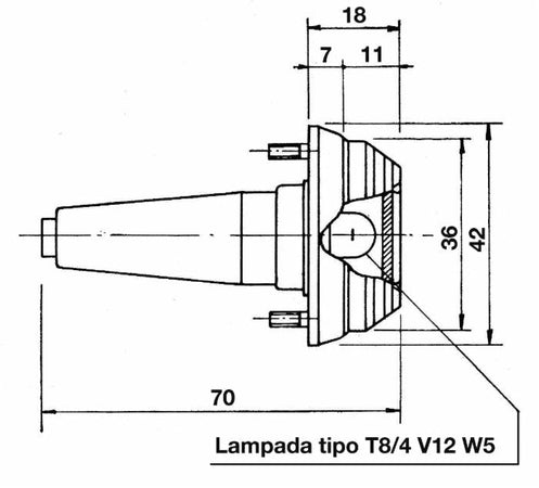 Fanale freccia arancione 42x70mm