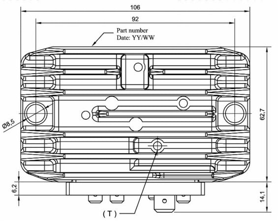 Regolatore di tensione per trattore 12V adattabile al rif. originale Lombardini 7362.298 con spia