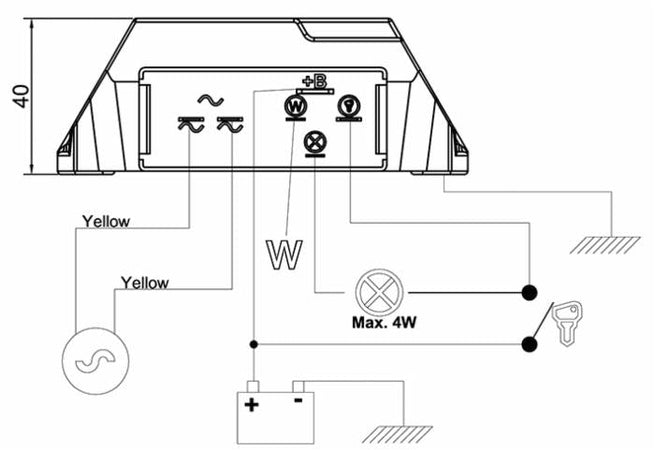 Regolatore di tensione per trattore 12V adattabile al rif. originale Lombardini 7362.298 con spia