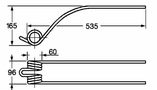 Dente giroandanatore adattabile Fella 160111 filo 9,5