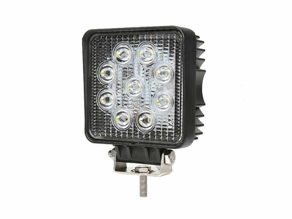 Faro da lavoro 9 LED Epistar quadrato a largo raggio freddo 27W IP67 Confezione da 1pz