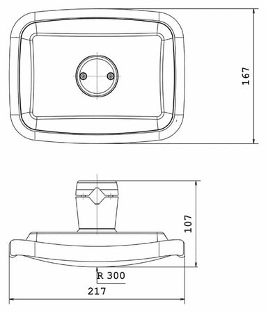 Coppa specchio retrovisore con grandangolo 167x217mm