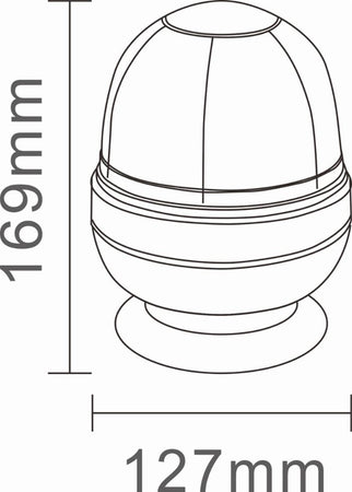 Lampeggiante a LED 12-24V base magnetica con 16 led da 3W