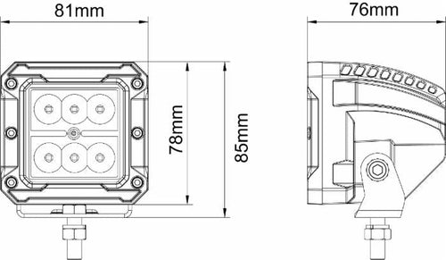Faro lavoro a LED 10-30V 18W 1620 lm con mascherine colorate intercambiabili