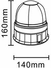 Lampeggiante alogeno per trattori con base piana 24V 70W luce rotazionale