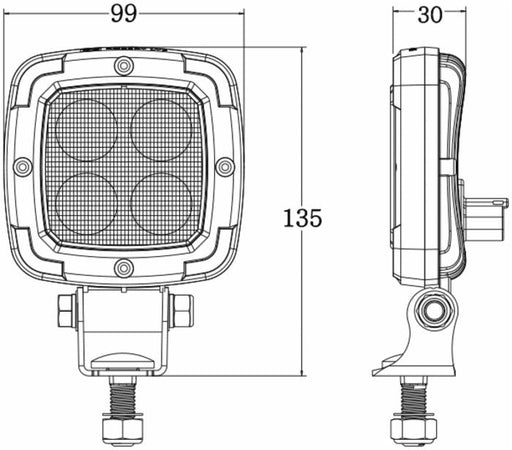 Faro lavoro a LED blu 10-30V 20W 180 lm