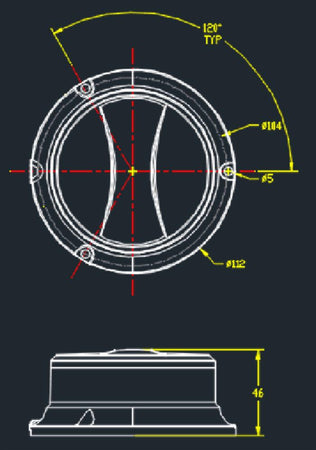 Lampeggiante a 18 LED 12-24V base piana