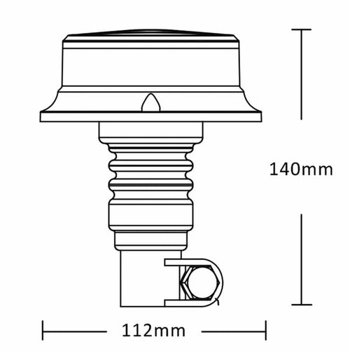 Lampeggiante a 18 LED 12-24V base flessibile