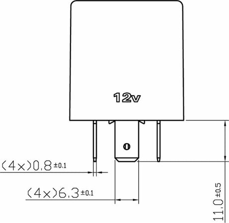 Intermittenza 4 poli 12V per fanali LED ed alogeni